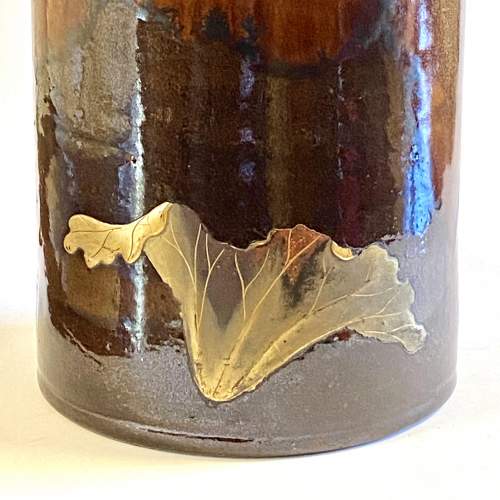 Japanese Pottery Cylindrical Vase image-3