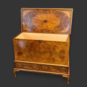 George II Style Burr Walnut Chest on Stand