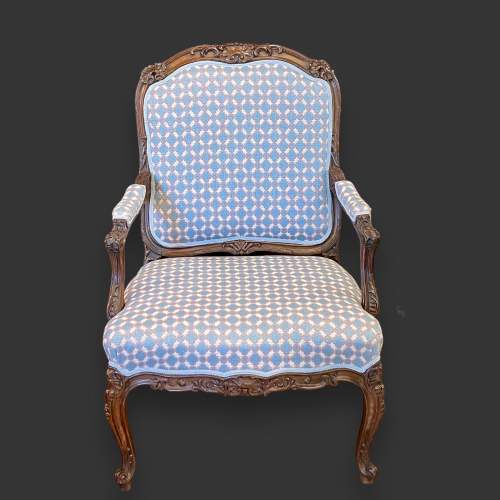 Matched Pair of Early 19th Century French Walnut Armchairs image-3