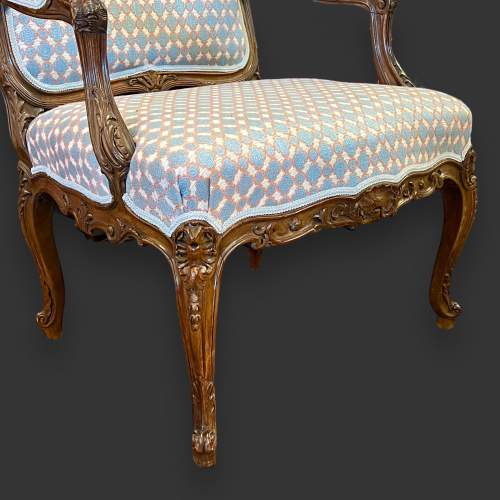 Matched Pair of Early 19th Century French Walnut Armchairs image-5