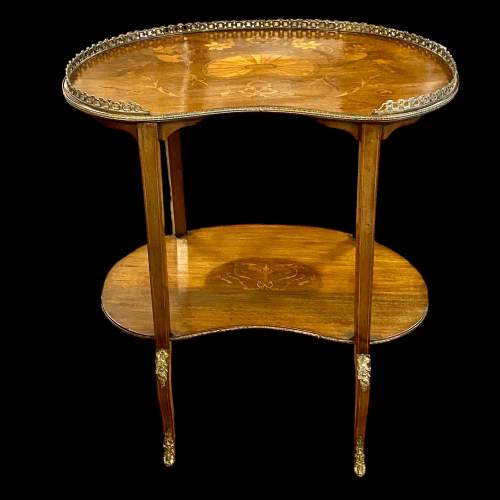 19th Century Marquetry Kidney Shaped Occasional Table image-1