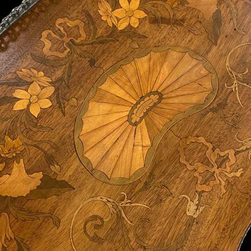 19th Century Marquetry Kidney Shaped Occasional Table image-3