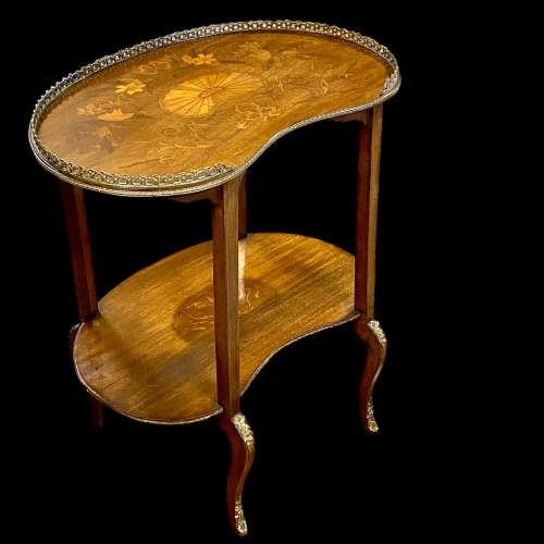 19th Century Marquetry Kidney Shaped Occasional Table image-4