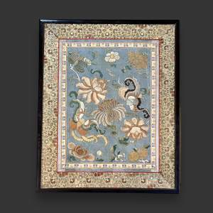 Framed Oriental Silk Embroidery