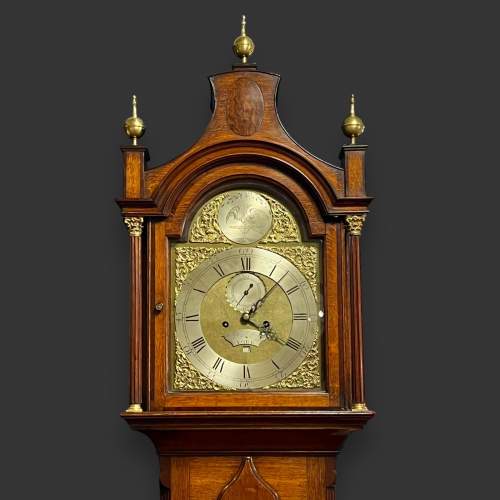 18th Century Honey Oak Yorkshire Longcase Clock image-1