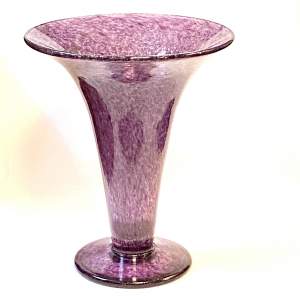 Purple Glass Trumpet Vase by John Walsh