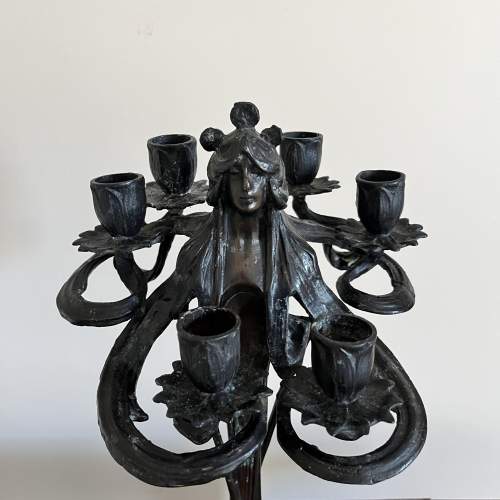 A French Bronze Art Nouveau Candleabra image-4