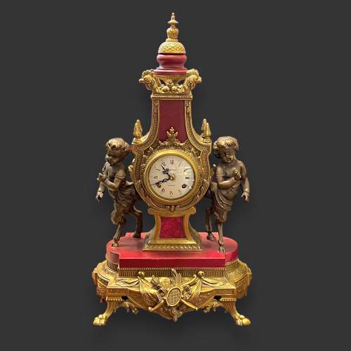 Vintage Cherub Mounted Regnant Eight Day Clock image-1