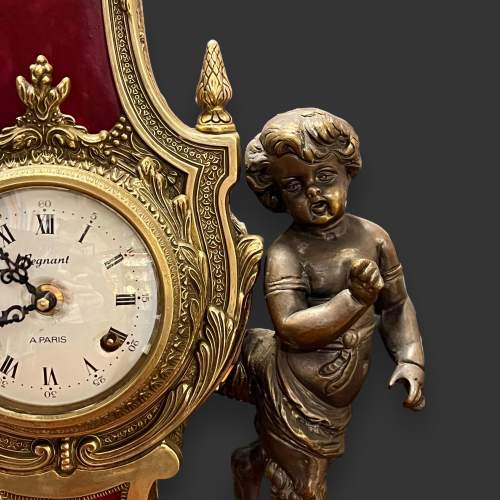 Vintage Cherub Mounted Regnant Eight Day Clock image-2