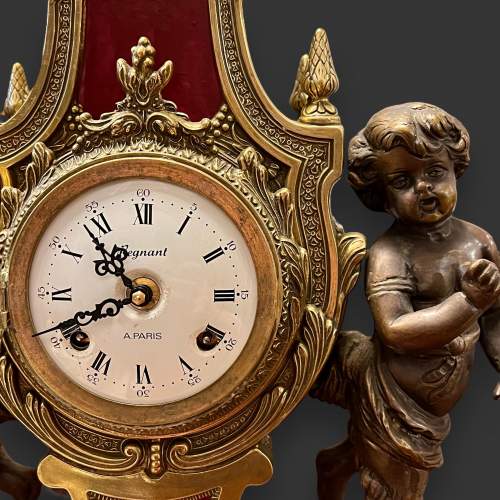Vintage Cherub Mounted Regnant Eight Day Clock image-3
