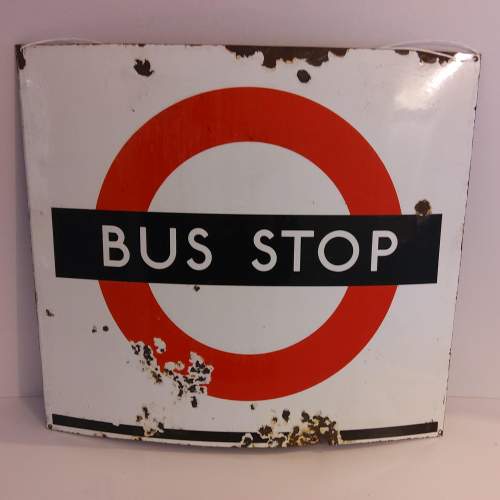 London Transport Bus Stop Enamel Sign image-1