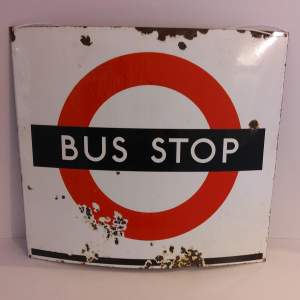 London Transport Bus Stop Enamel Sign