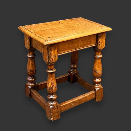 18th Century Solid English Oak Joint Stool image-1