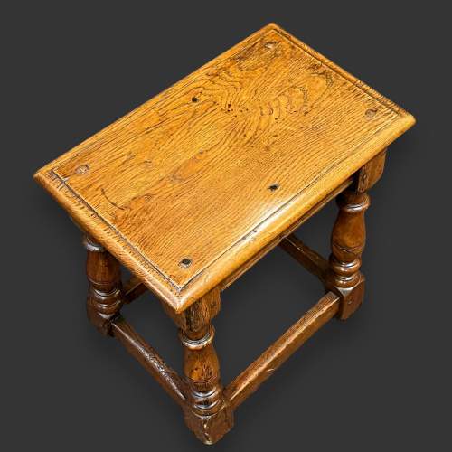 18th Century Solid English Oak Joint Stool image-2