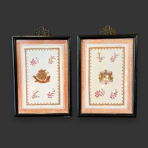 Pair of Chinese Armorial Porcelain Plaques