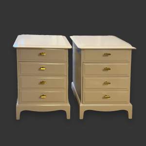 Pair of Stag Four Drawer Bedside Cabinets