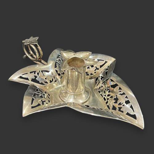 Victorian Leaf Silver Chamberstick image-1