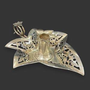 Victorian Leaf Silver Chamberstick