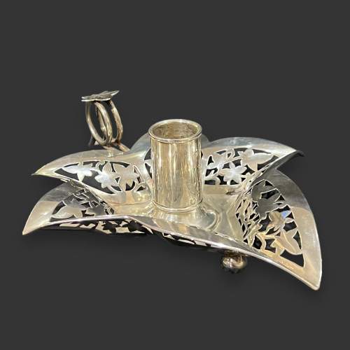 Victorian Leaf Silver Chamberstick image-2
