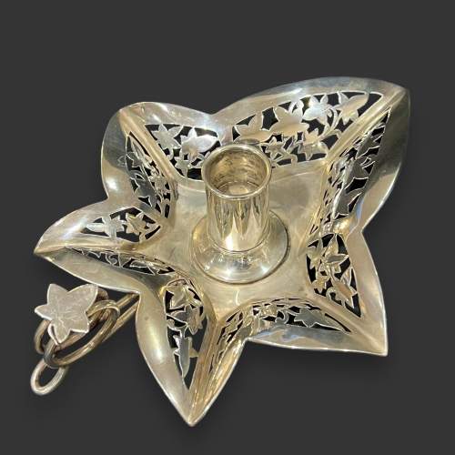 Victorian Leaf Silver Chamberstick image-3