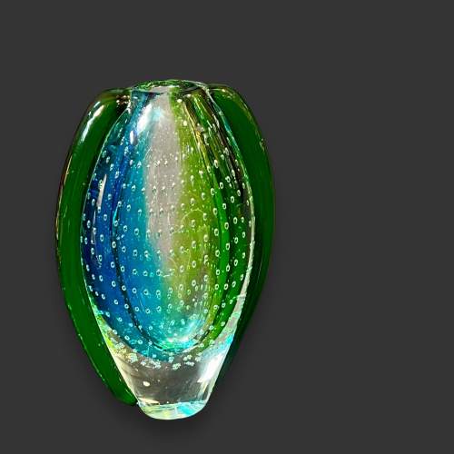 Murano Style Sommerso Glass Bubble Vase image-1