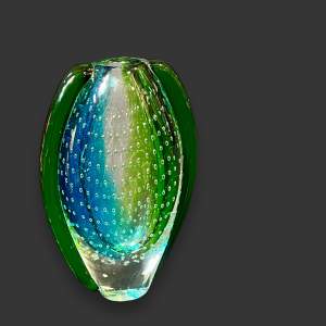 Murano Style Sommerso Glass Bubble Vase