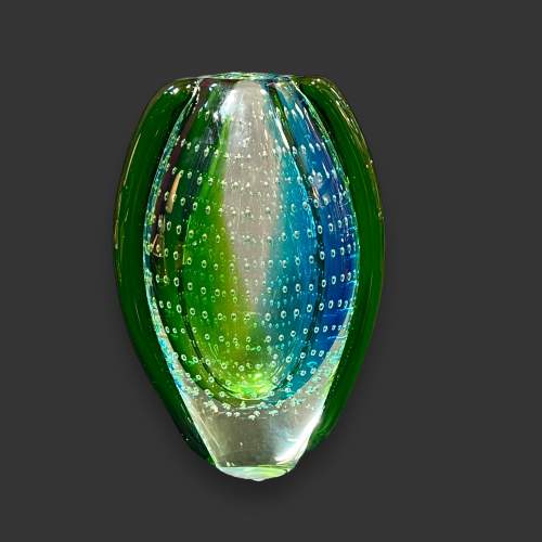 Murano Style Sommerso Glass Bubble Vase image-2