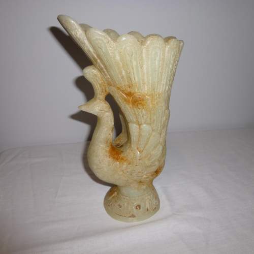 An Unusual Chinese Archiac  carved Jade  stylised Bird image-1