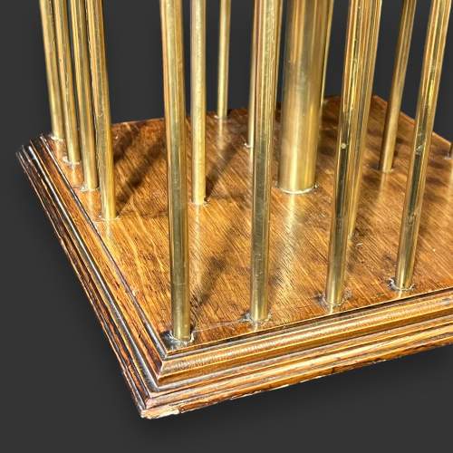 Oak and Brass Revolving Table Bookcase image-5