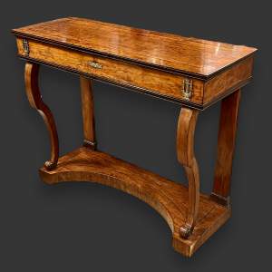 Regency Period French Plum Pudding Mahogany Console Table