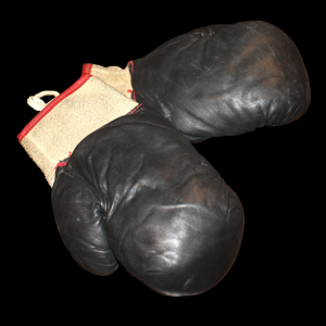 Mid-20th Century Childs Boxing Gloves in Black Kid Leather
