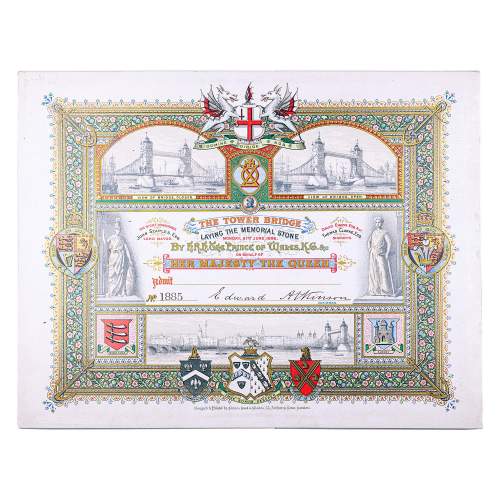 Antique Tower Bridge Invitation Card for Laying Memorial Stone image-1