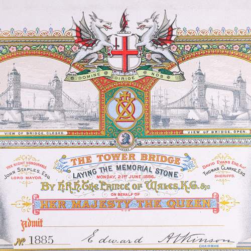 Antique Tower Bridge Invitation Card for Laying Memorial Stone image-2