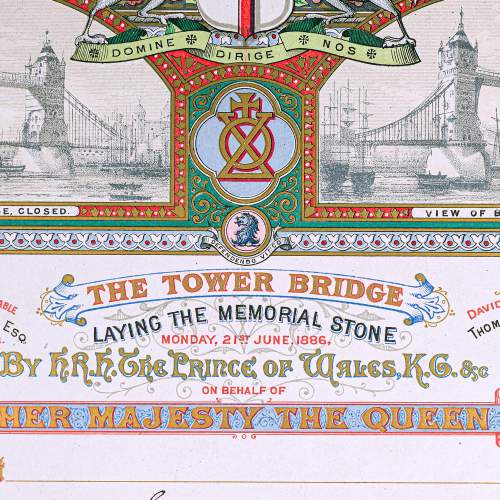 Antique Tower Bridge Invitation Card for Laying Memorial Stone image-3