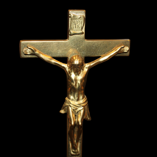 Brass Alter Figure of Christ on the Cross image-6