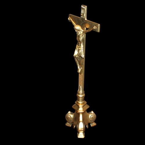 Brass Alter Figure of Christ on the Cross image-2