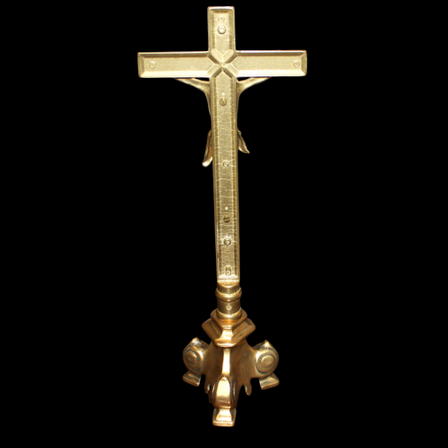 Brass Alter Figure of Christ on the Cross image-4