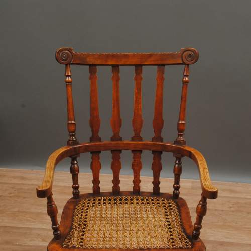 19th Century Ash Cane Seated Childs Chair image-3