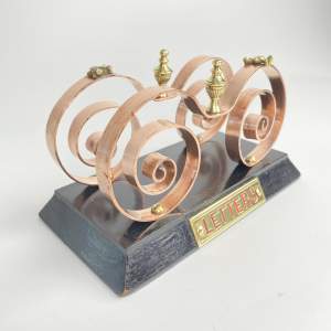 Copper Scrolling Letter Rack - William Tonks & Co. Circa 1920s-30s