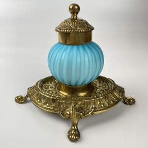 Blue Glass Inkwell - William Tonks & Son Circa 1893-1894