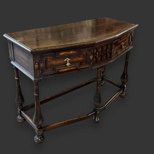 Jacobean Style Solid Oak Side Table image-1