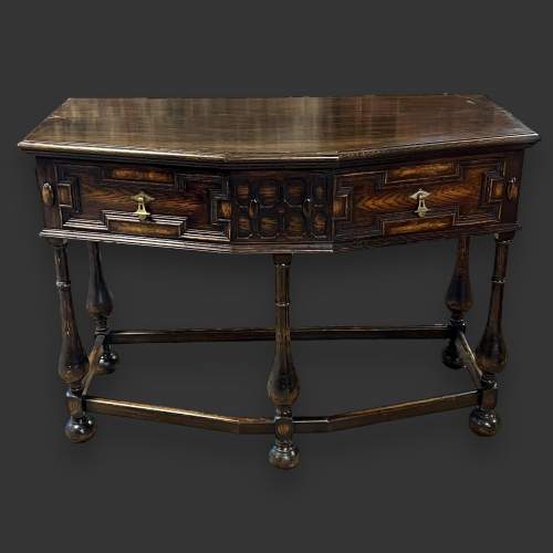 Jacobean Style Solid Oak Side Table image-2
