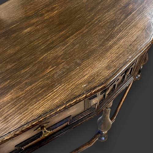 Jacobean Style Solid Oak Side Table image-3