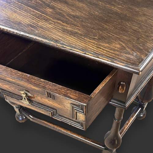 Jacobean Style Solid Oak Side Table image-4