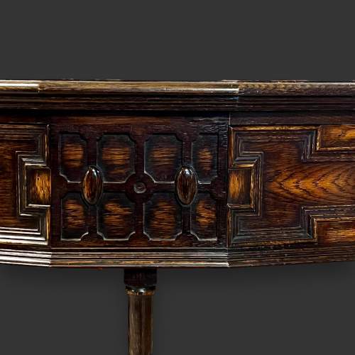 Jacobean Style Solid Oak Side Table image-5