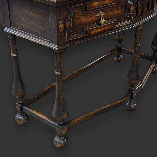 Jacobean Style Solid Oak Side Table image-6
