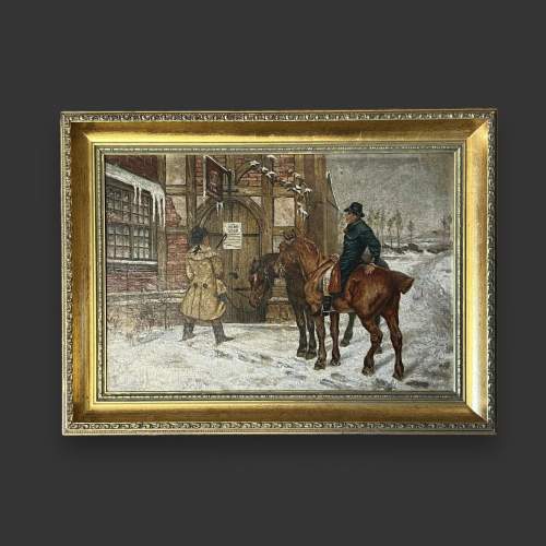 Early 20th Century Cool Comfort Oil on Canvas Painting image-1