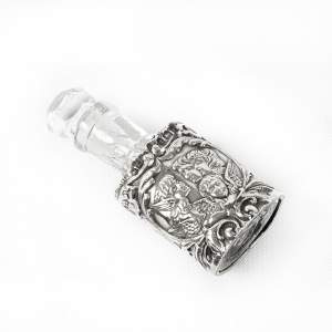 Antique Edwardian Glass and Silver Scent Bottle