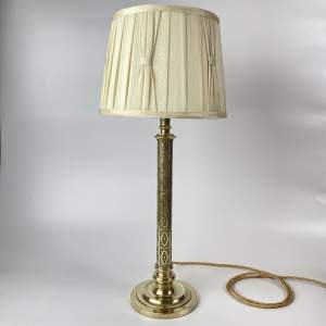 Original Late 19th Century Arts and Crafts Brass Table Lamp