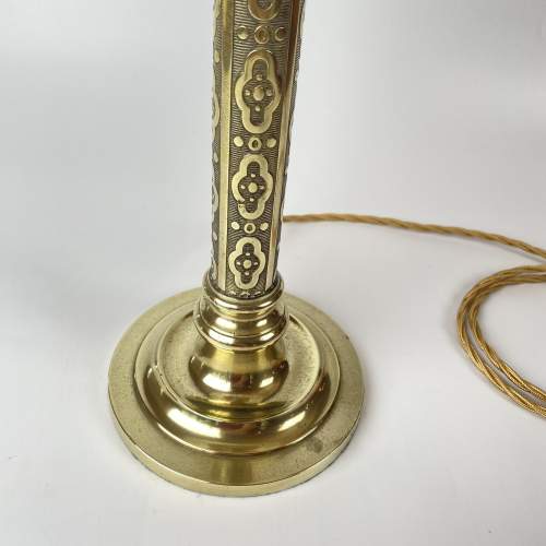 Original Late 19th Century Arts and Crafts Brass Table Lamp image-2